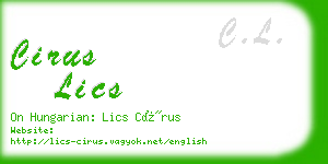 cirus lics business card